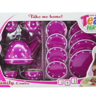 Tea Party metallinen teeastiasto