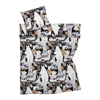 Muumin pussilakana 150x210cm Sarjakuva musta